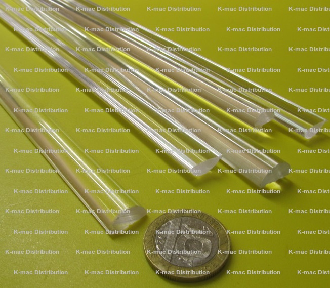 uxcell 25mmx500mm Round Shape Solid Acrylic Rod PMMA Extruded Bar Clear 