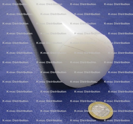 HDPE High Density Polyethylene Round Rod Natural White 12mm Diameter x 90mm 