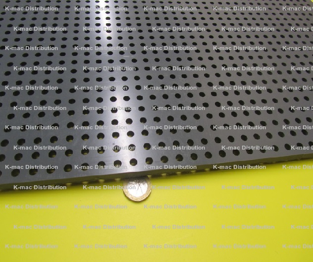 1/4" Thick x 24" x 24" 1/4" Dia Hole PVC Type I Perforated Sheet Straight 