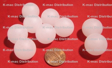 White Polypropylene Plastic Floating Spheres Dia 1,000 Balls 20mm 3/4 