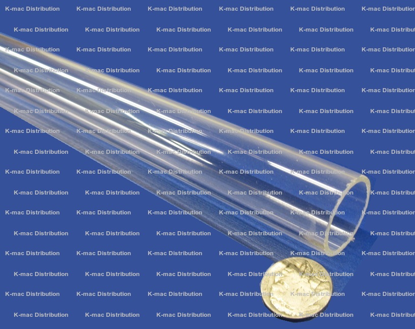 72 Length x 1 ID 1-1/2 OD 1/4 Wall Nominal Clear Acrylic Extruded Tube Round 