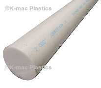 Opaque Off-White Meets ASTM D6261 Polybutylene Terephthalate PBT Polyester Round Rod 1 Length 3/8 Diameter 